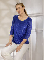 Funkelnde Shirt-Tunika  ROYALBLAU