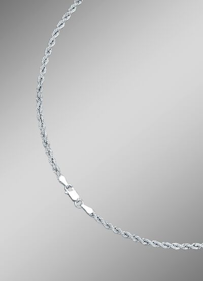 Kordel-Halskette in Weissgold 