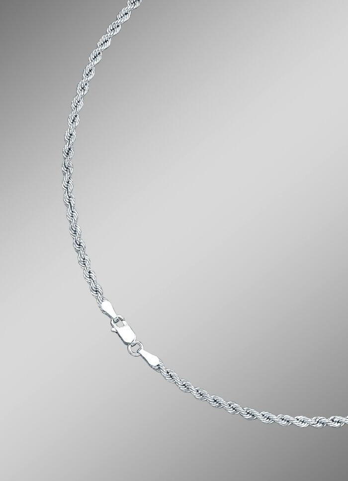 Kordel-Halskette in Weissgold 