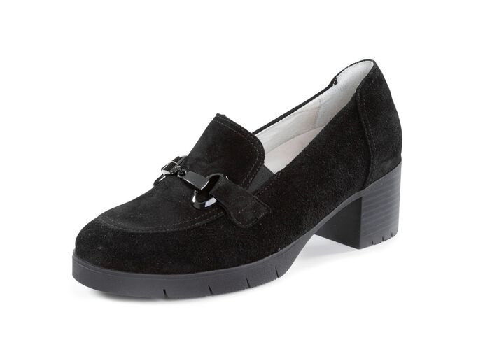 Waldl&auml;ufer, bequemer Damen-Trotteur, Weite H, mit herausnehmbarem Fussbett SCHWARZ