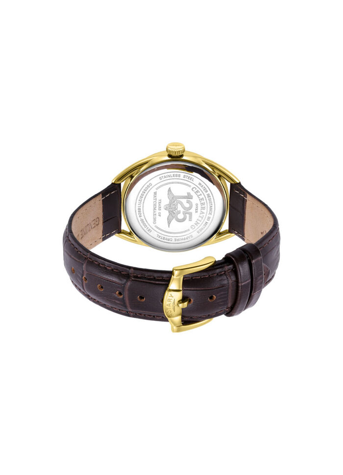 Rotary Quartz-Herrenuhr mit Lederband 