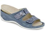 Mubb Pantolette mit geprägtem Klettverschluss JEANSBLAU