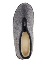 Atmungsaktive Damen-Hausschuhe, mit Reissverschluss GRAU-SCHWARZ