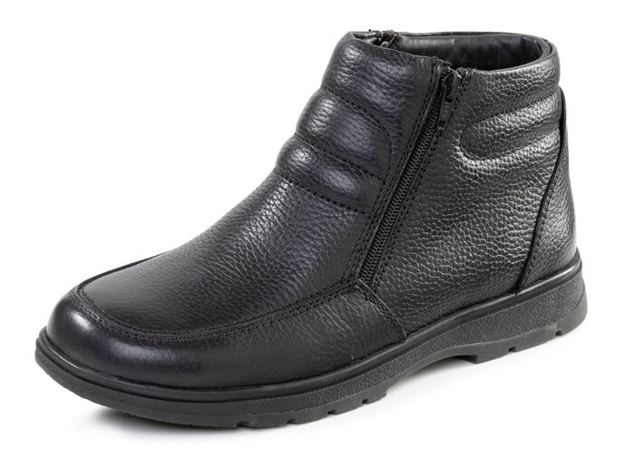 GINO GALANTE, gefütterte Herren-Boots, Winterschuhe, mit Lammfell SCHWARZ