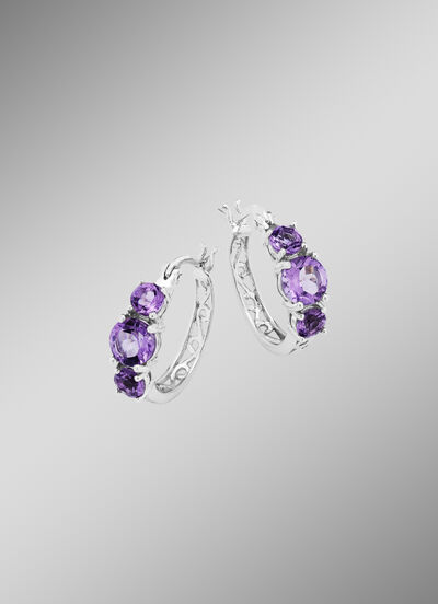 Creolen mit echt Amethyst 