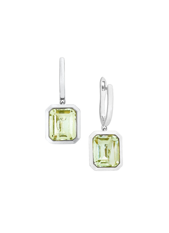 Effektvolle Ohrringe mit echt grünem Amethyst 