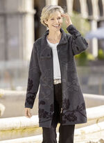 Long-Strickjacke mit Cloqué-Effekten 