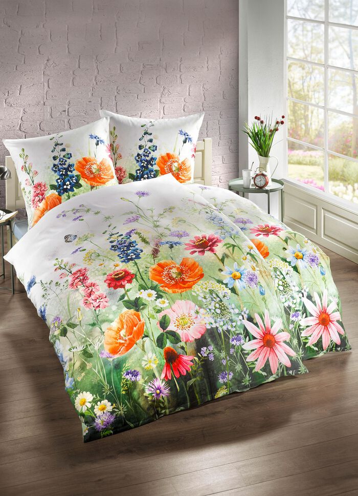 Mako-Satin Bettw&auml;sche-Garnitur Made in Germany BUNT