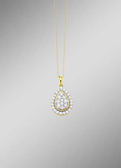 Tropfenf&ouml;rmiger Anh&auml;nger mit Brillanten 