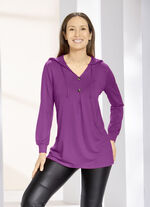 Shirt-Tunika mit Kapuze LILA