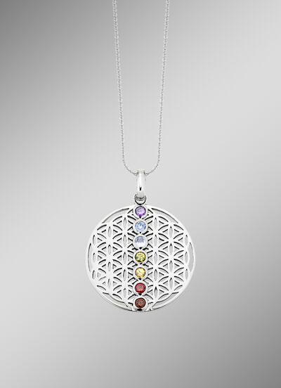 Chakra Anhänger aus Silber mit Edelsteinen  Chakra Anhänger aus Silber mit Edelsteinen