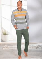 Schlafanzug mit V-Ausschnitt und offenen Beinabschl&uuml;ssen 