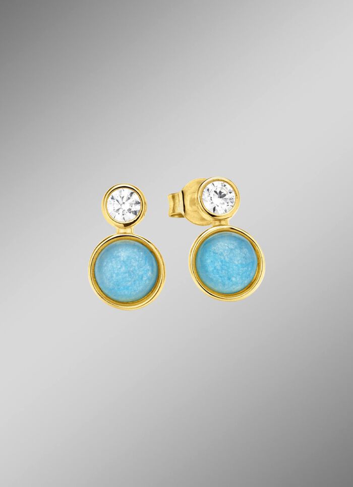 Himmlische Eleganz: Ohrstecker mit echten blauen Chalcedonen 