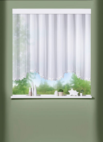 Blumenfenster-Vorhang aus echter Plauener Spitze 