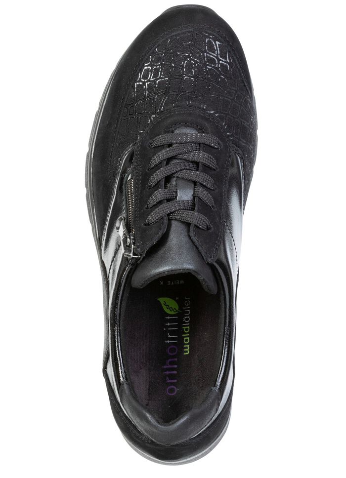Waldl&auml;ufer, bequeme Damen-Sneaker, Weite K, mit herausnehmbarem Fussbett SCHWARZ