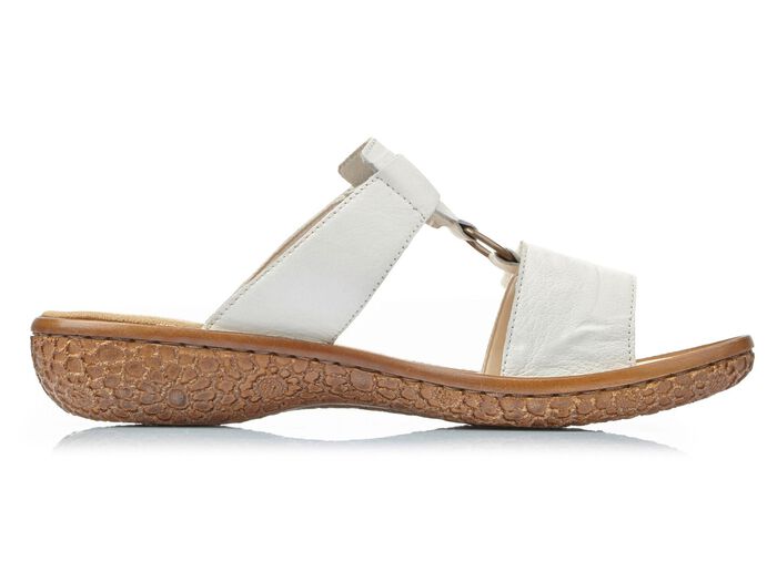 Rieker, modische Damen-Pantoletten, Weite H, mit Klettverschluss 