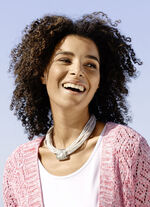 Textilkette mit Kristallstein Anhänger 