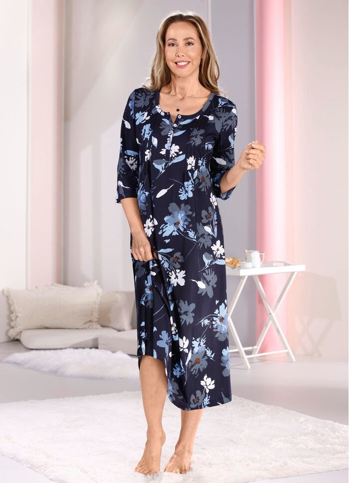 Nachthemd, kn&ouml;chellang sowie aufwendiger Biesenverarbeitung  