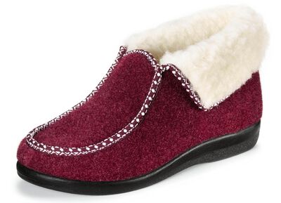 Warme Damen-Hausschuhe, Weite H, mit Wolle 