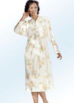 Nachthemd mit Vorderteilpasse und Raffungen 