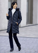 Kurzmantel mit abnehmbarem Kunstpelz-Besatz NAVY