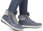 Remonte, gefütterte Damen-Boots, Winterschuhe, Weite G, mit herausnehmbarem Fussbett JEANS