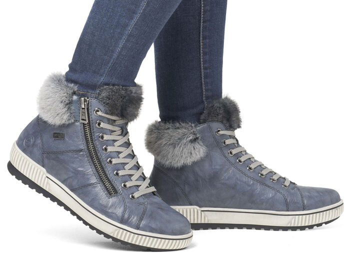Remonte, gefütterte Damen-Boots, Winterschuhe, Weite G, mit herausnehmbarem Fussbett JEANS