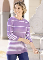 Pullover mit weichem Griff FLIEDER-ECRU