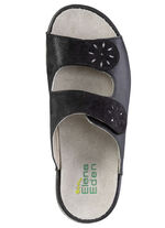 ELENA EDEN, bequeme Damen-Pantoletten, Weite H, mit herausnehmbarem Fussbett SCHWARZ