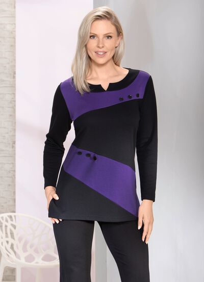 Raffiniertes Sweatshirt mit V-Schlitz 