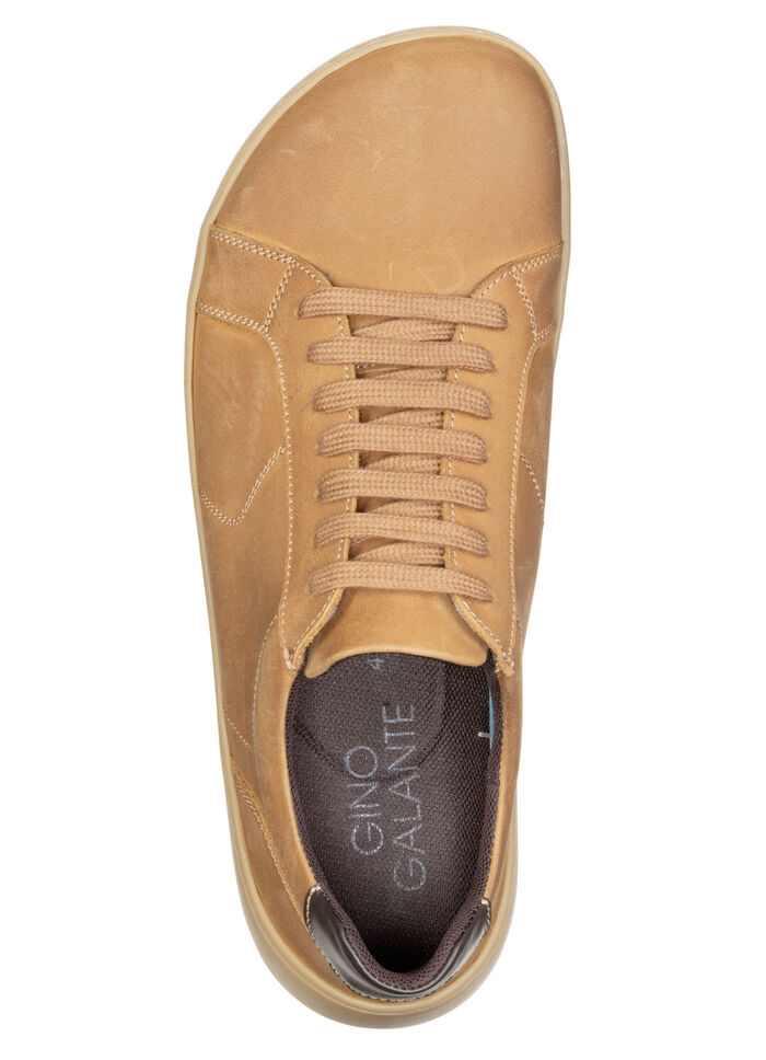 GINO GALANTE, bequeme Herren-Barfußschuhe, mit herausnehmbarem Fussbett CAMEL