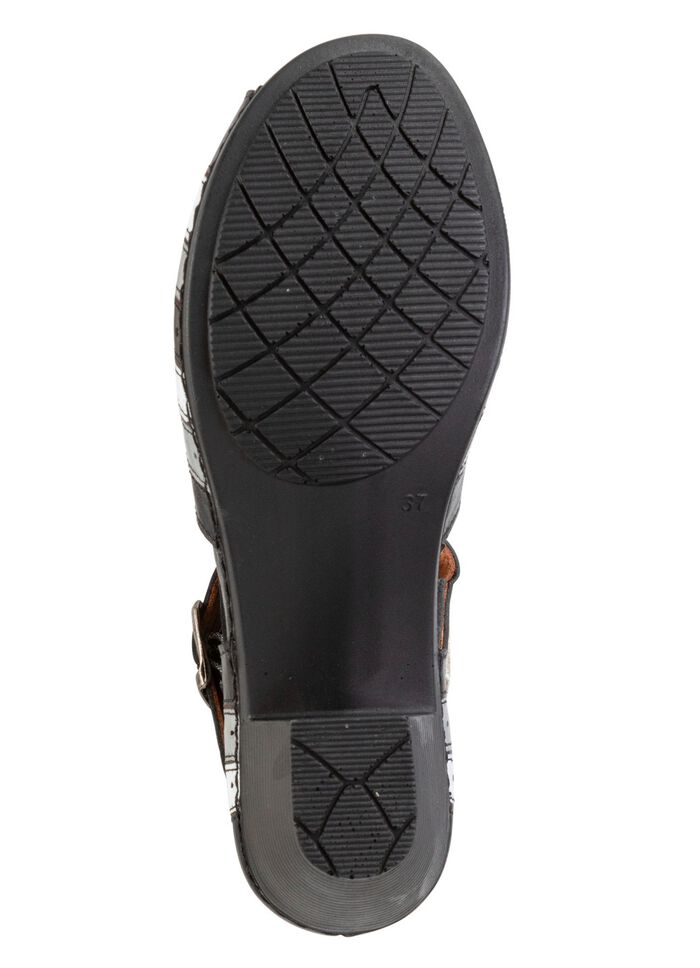 Gemini, modische Damen-Sandaletten, Weite G, mit Gummizug SCHWARZ-GRAU