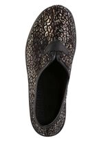 Hausschuh aus bedrucktem Samt in Leo-Muster 