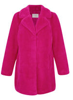 Webpelzjacke mit Reverskragen FUCHSIA