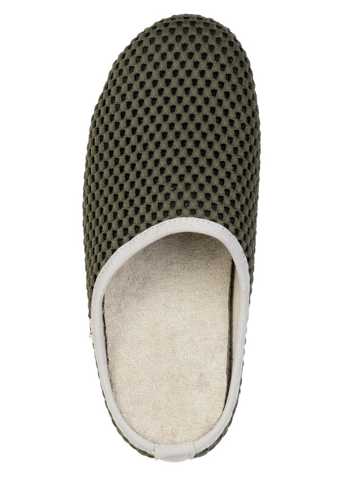 Leichte Herren-Hausschuhe, mit herausnehmbarem Fussbett KHAKI