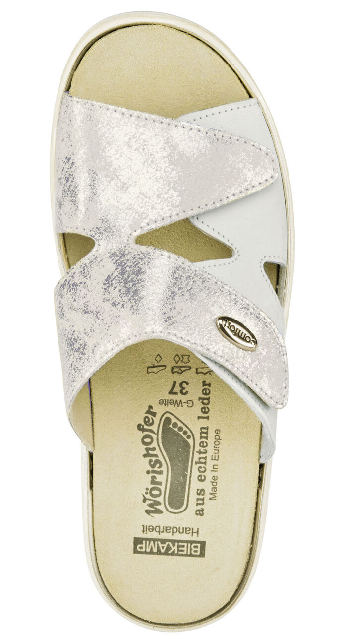 ELENA EDEN Pantolette mit Wörishofer Kork-Lederfussbett ECRU