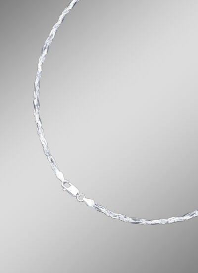 Diamantierte Zopfkette mit Karabinerverschluss 