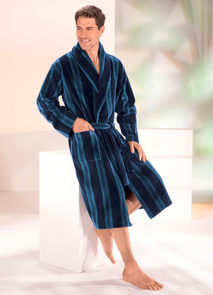 Doubleface-Bademantel mit Schalkragen 