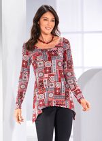 Shirt mit gebogtem Saumabschluss 