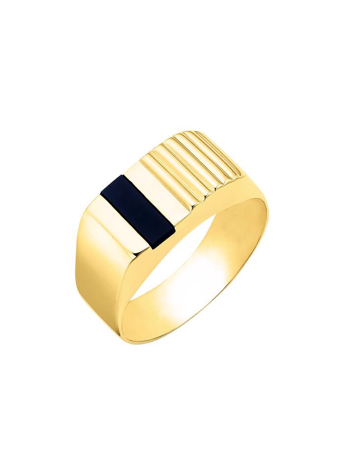 Herrenring aus 375er Gold mit Onyx 
