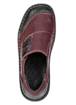 ELENA EDEN, klassische Damen-Slipper, Weite G, mit herausnehmbarem Fussbett BURGUND-SCHWARZ