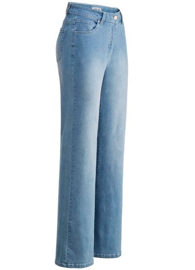 Jeans in aktueller Fingerprint-Dessinierung 