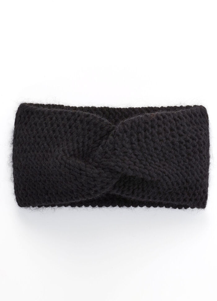 Trendiges Damen-Stirnband, aus Strick SCHWARZ