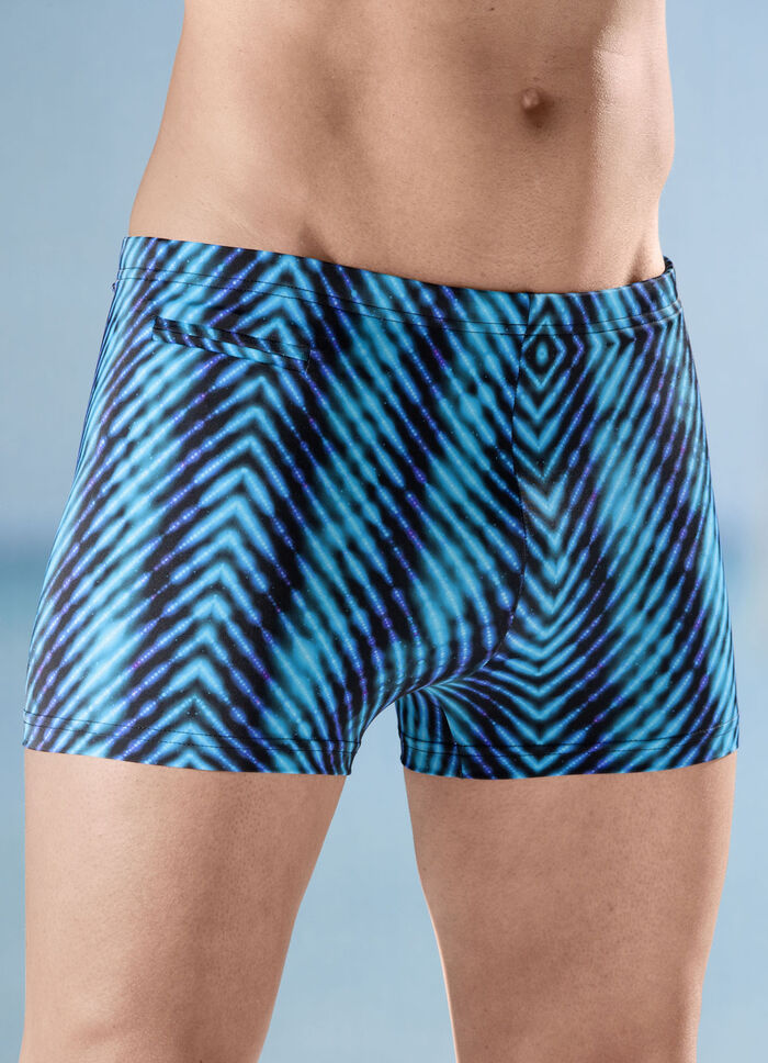 Badehose in höherer Kastenform mit Reissverschlusstasche 
