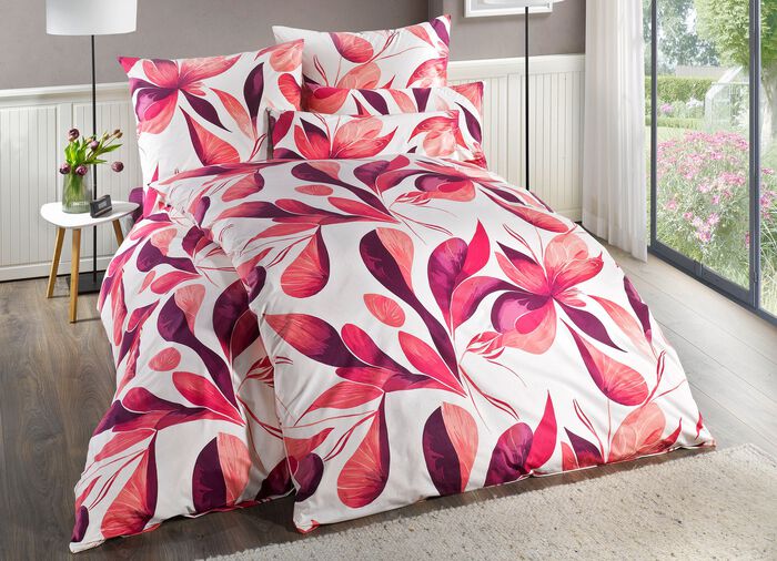 Beidseitig bedruckte Bettw&auml;sche-Garnitur von Florella 