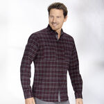 &laquo;Milano Italy&raquo;-Hemd mit Button-Down-Kragen BORDEAUX-GRAU