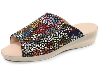 Bequeme Damen-Pantoletten, Weite G, mit Klettverschluss 