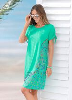 Laurina Kleid mit schimmerndem Druck MINT