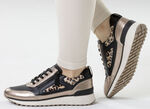 Caprice, trendige Damen-Sneaker, Weite G, mit herausnehmbarem Lederfussbett SCHWARZ-BRONZE