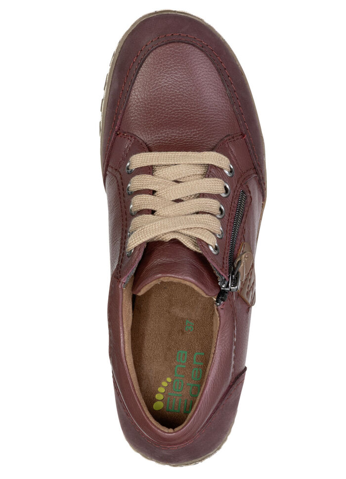ELENA EDEN, bequeme Damen-Schnürschuhe, Weite G, mit herausnehmbarem Fussbett BURGUND